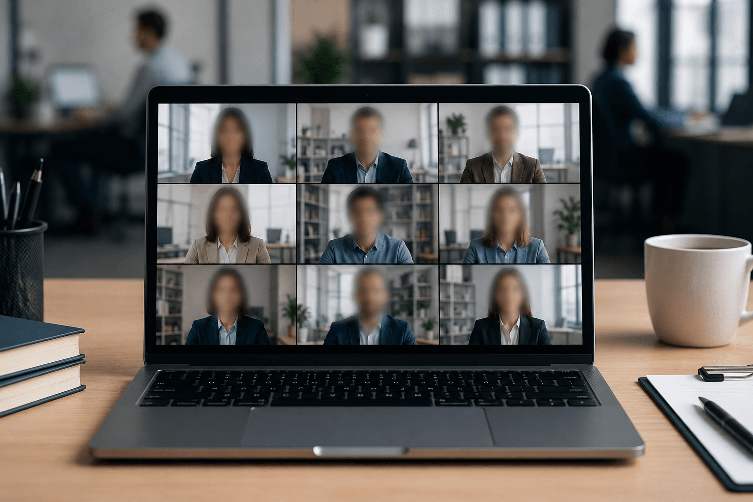Zoom face blur for compliance