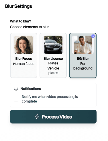 AI detection preview on MP4 timeline before blur export