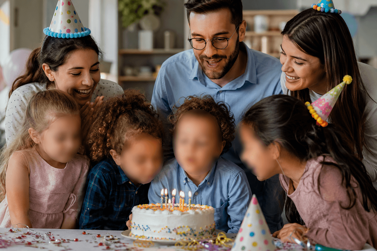 Automatic detection and blurring of children's faces