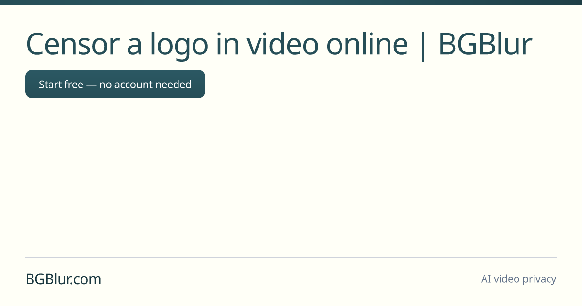 Censor a logo in video online | BGBlur