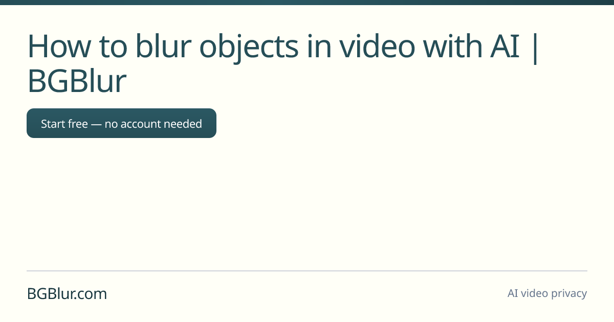 How to blur objects in video with AI | BGBlur
