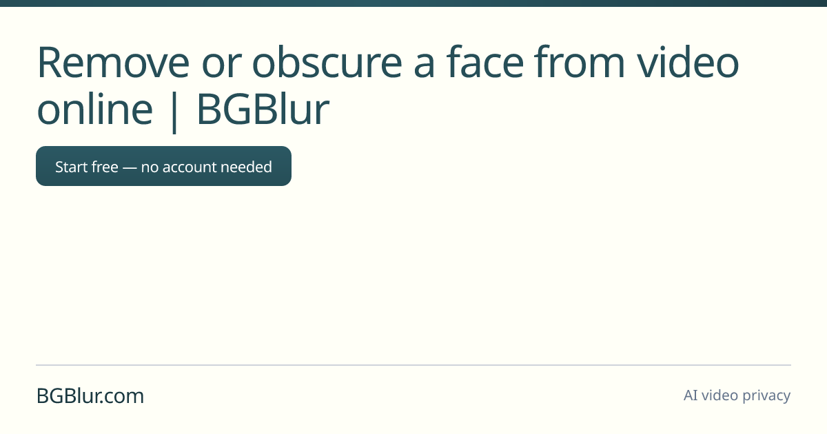 Remove or obscure a face from video online | BGBlur