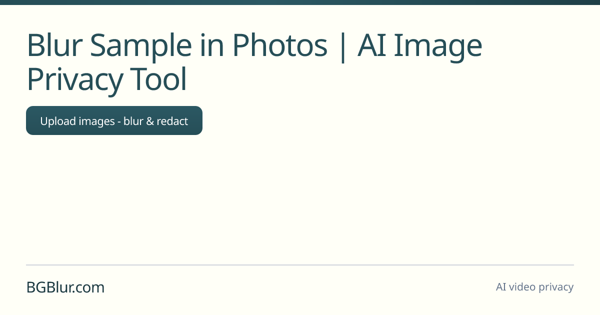 Blur Sample in Image - AI Photo Privacy & Redaction