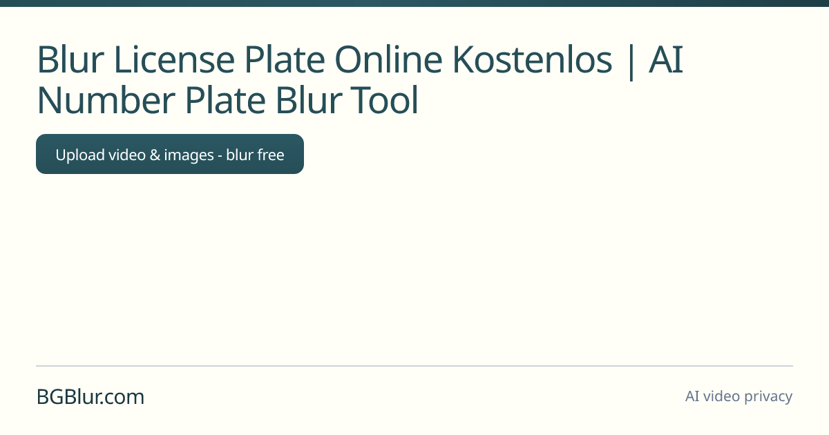 Blur License Plate Online Kostenlos | AI Number Plate Blur Tool
