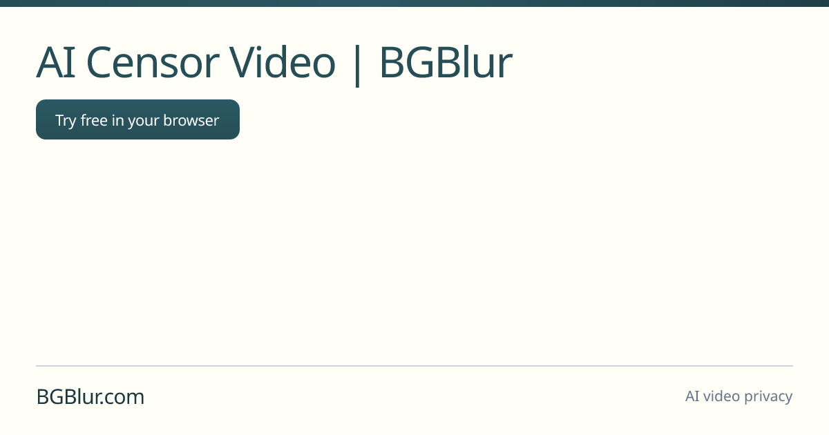 AI Censor Video | BGBlur