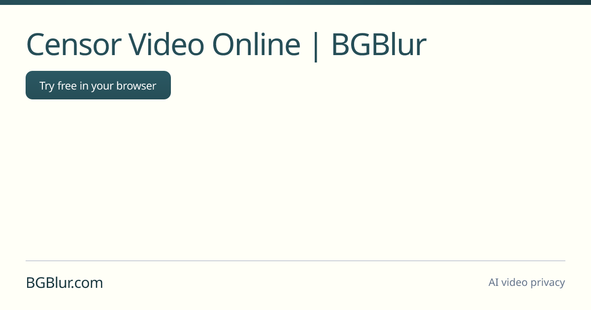 Censor Video Online | BGBlur