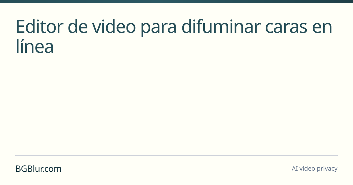 Editor de video para difuminar caras en línea