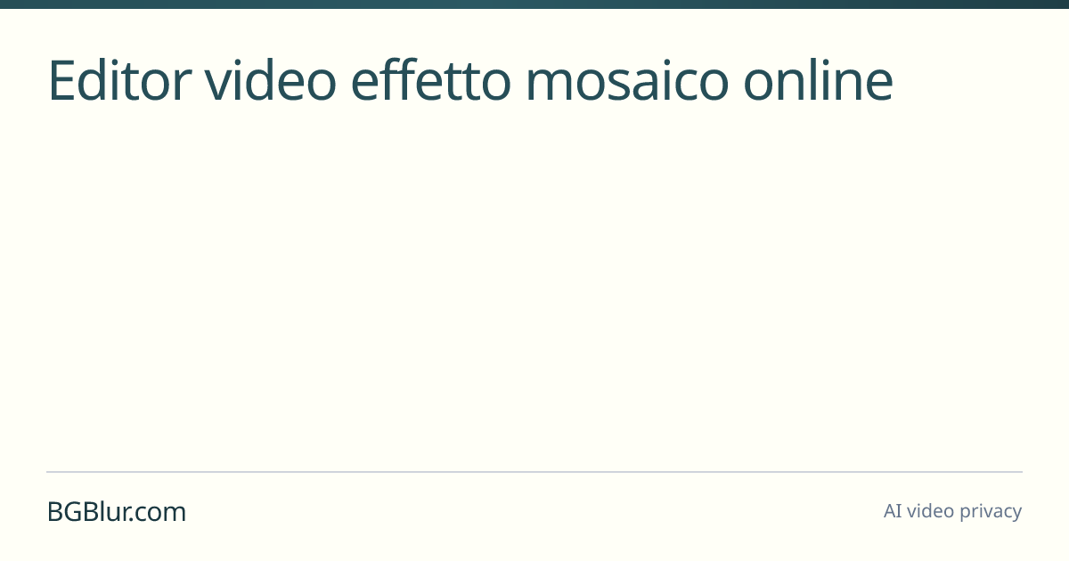 Editor video effetto mosaico online