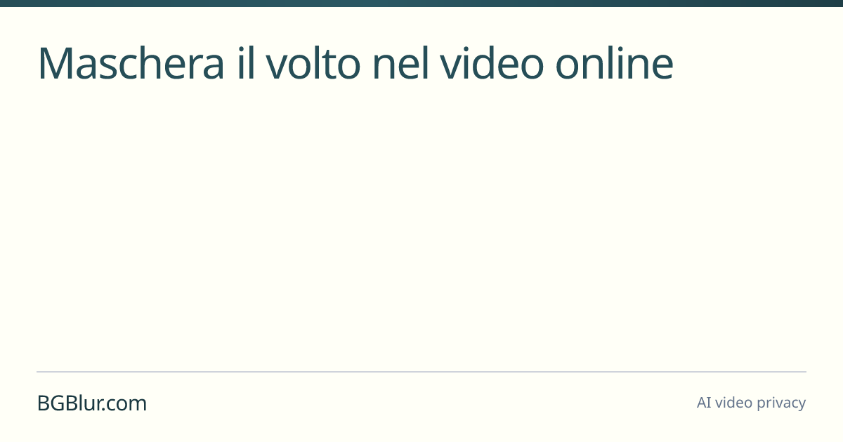 Maschera il volto nel video online