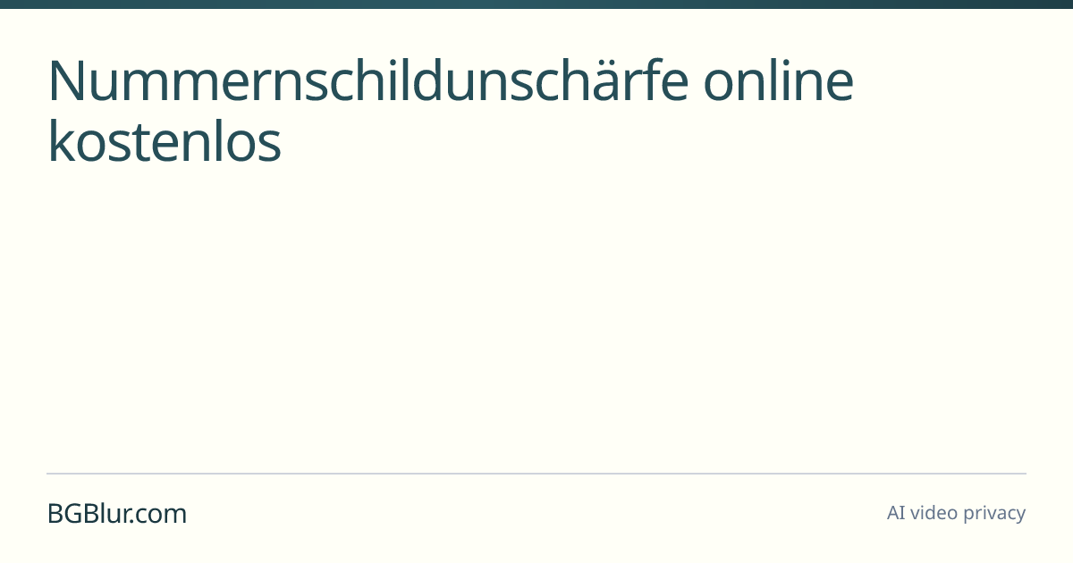 Nummernschildunschärfe online kostenlos