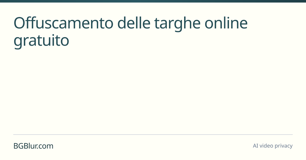 Offuscamento delle targhe online gratuito