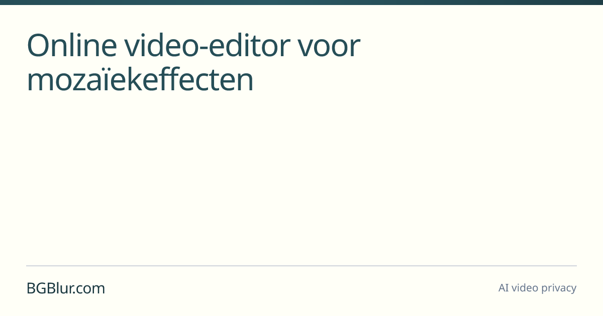 Online video-editor voor mozaïekeffecten