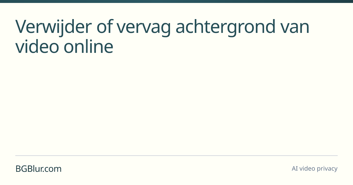 Verwijder of vervag achtergrond van video online