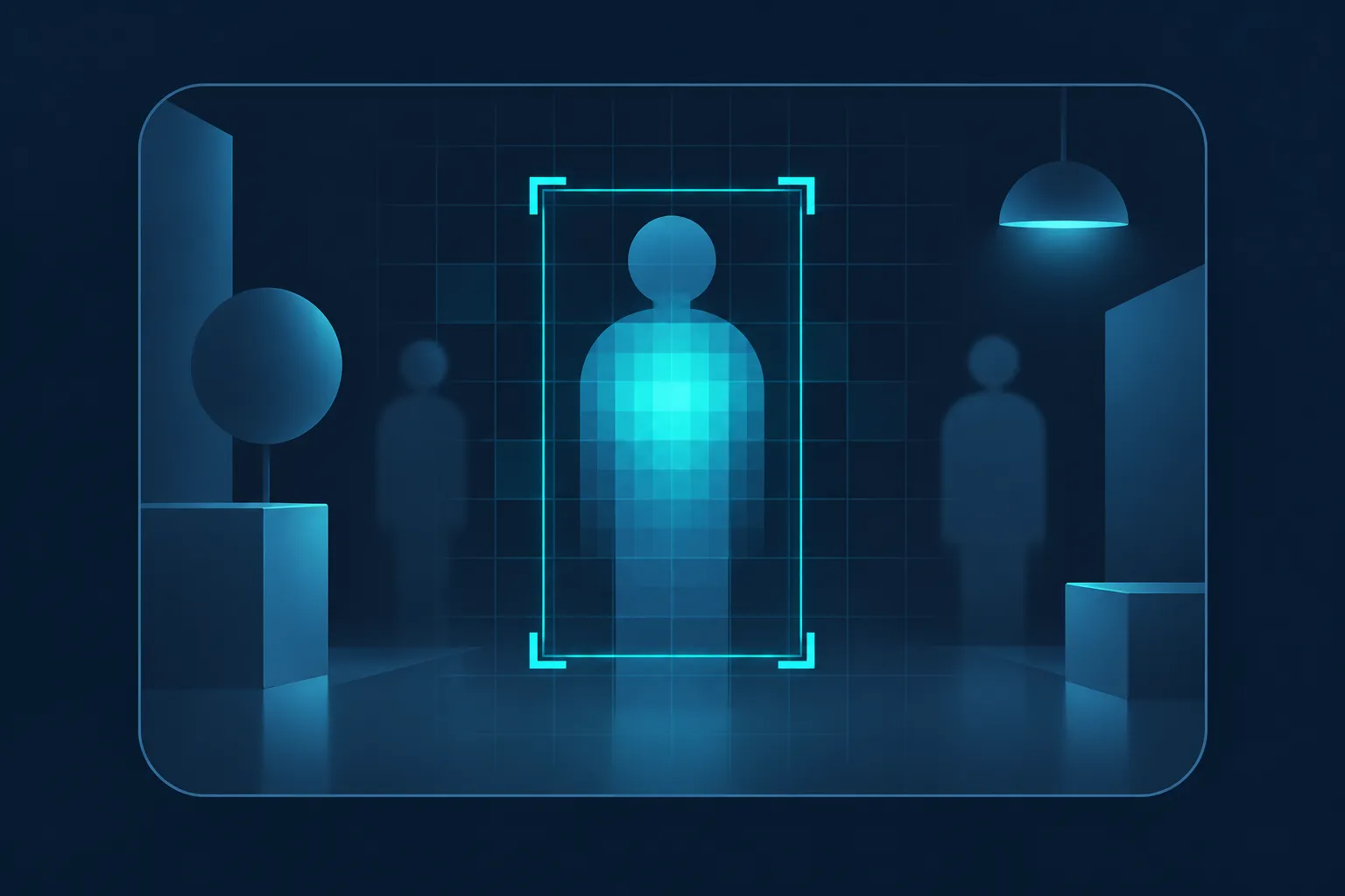 AI posture detection locating a person in a video frame with a bounding box before analyzing body position