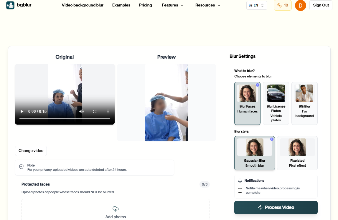 Editor de video médico BGBlur