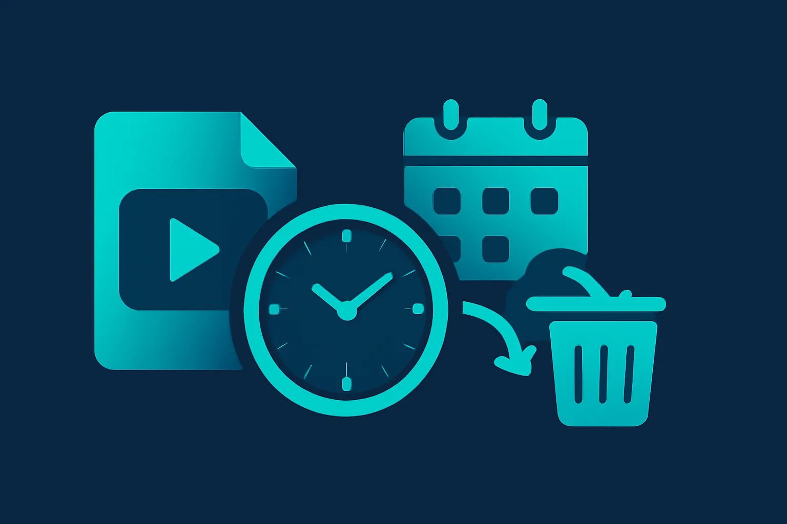 Illustration of a limited video retention period before footage is automatically deleted