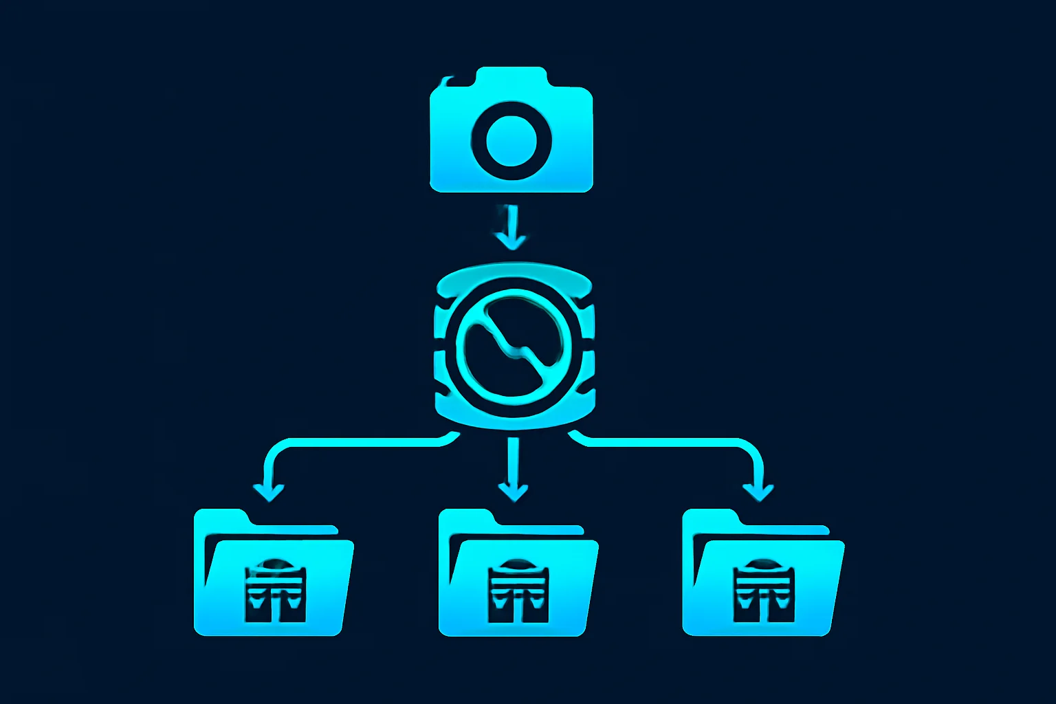 Diagram showing license plate data deleted from a central database while exported copies remain with other agencies