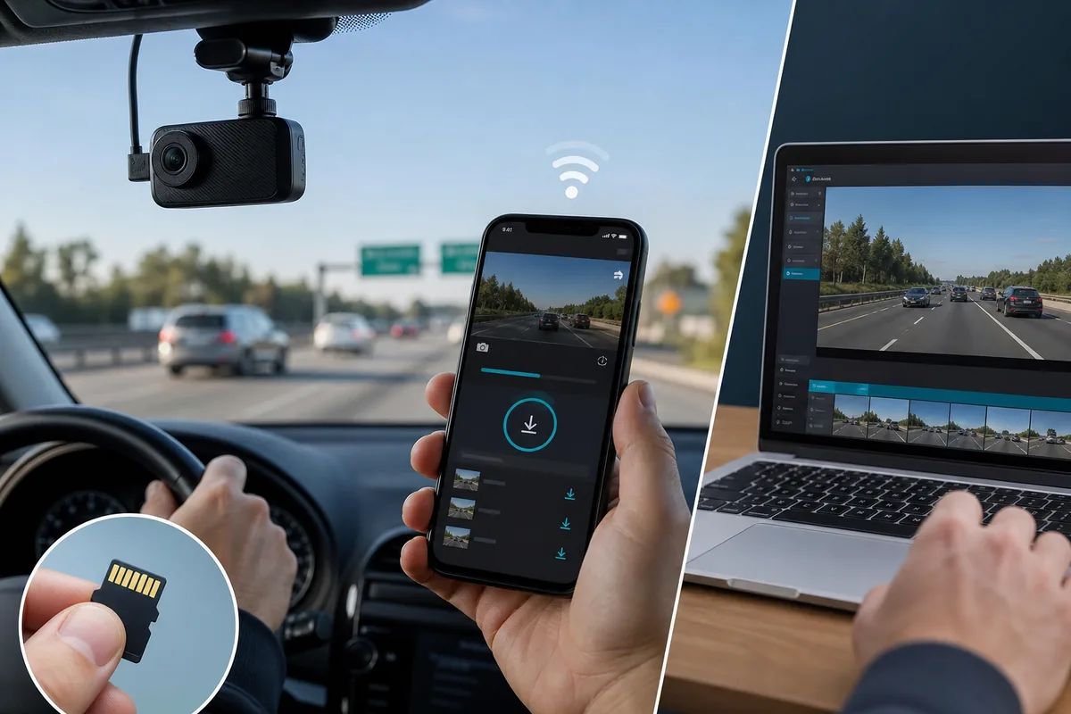 تنزيل مقاطع Garmin Dashcam: WiFi وبطاقة SD والتطبيق 2026