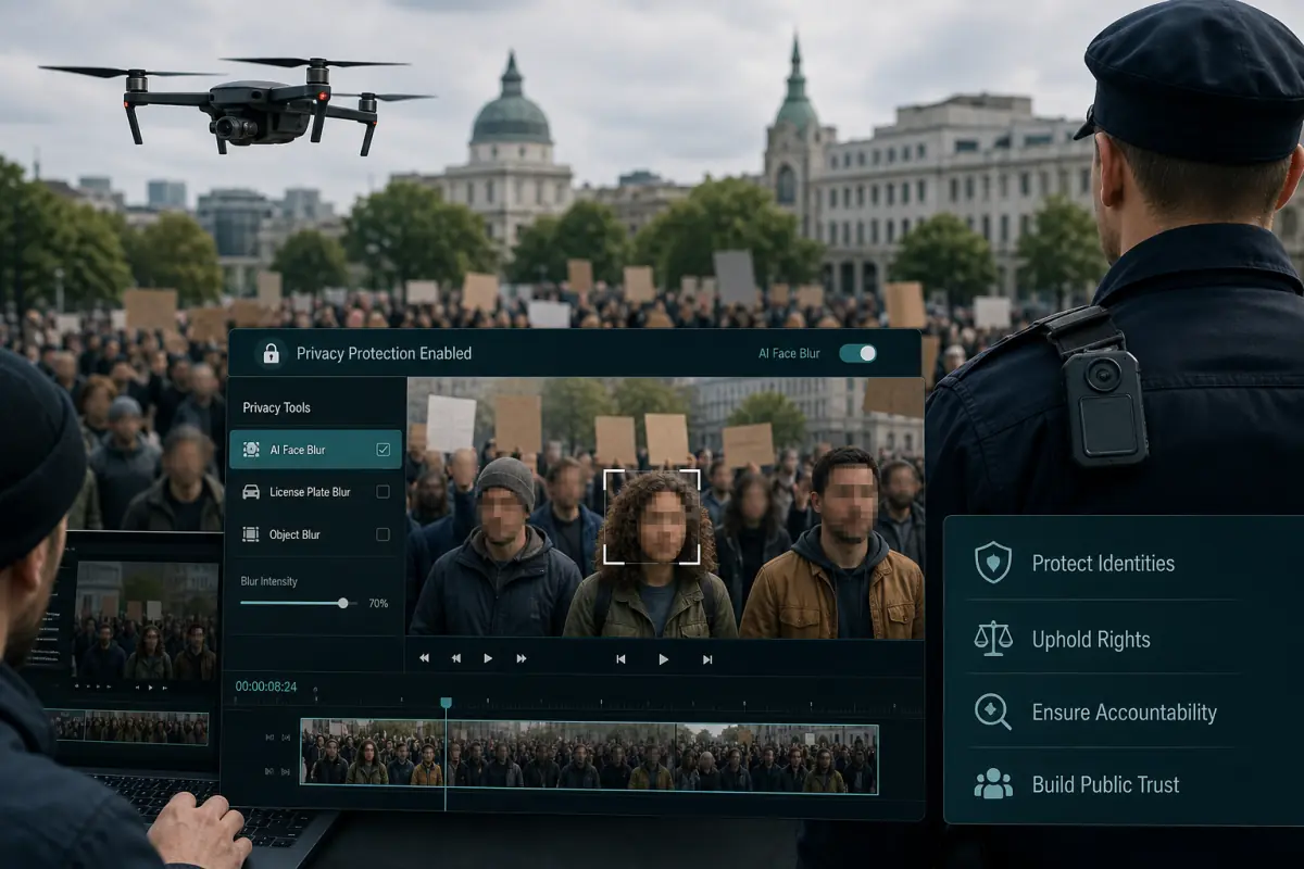 Law enforcement video redaction and surveillance privacy
