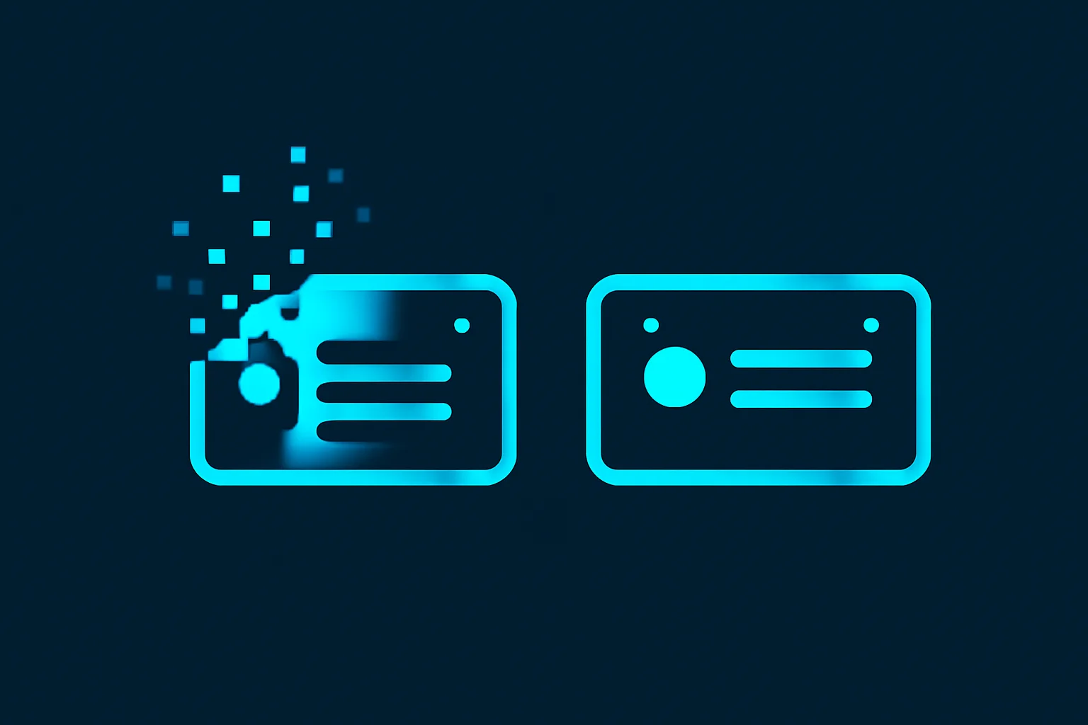 Illustration of a license plate icon dissolving to represent on-device deletion of non-government vehicle data