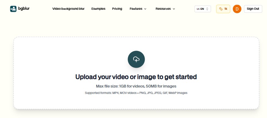 Foto zu BGBlur hochladen