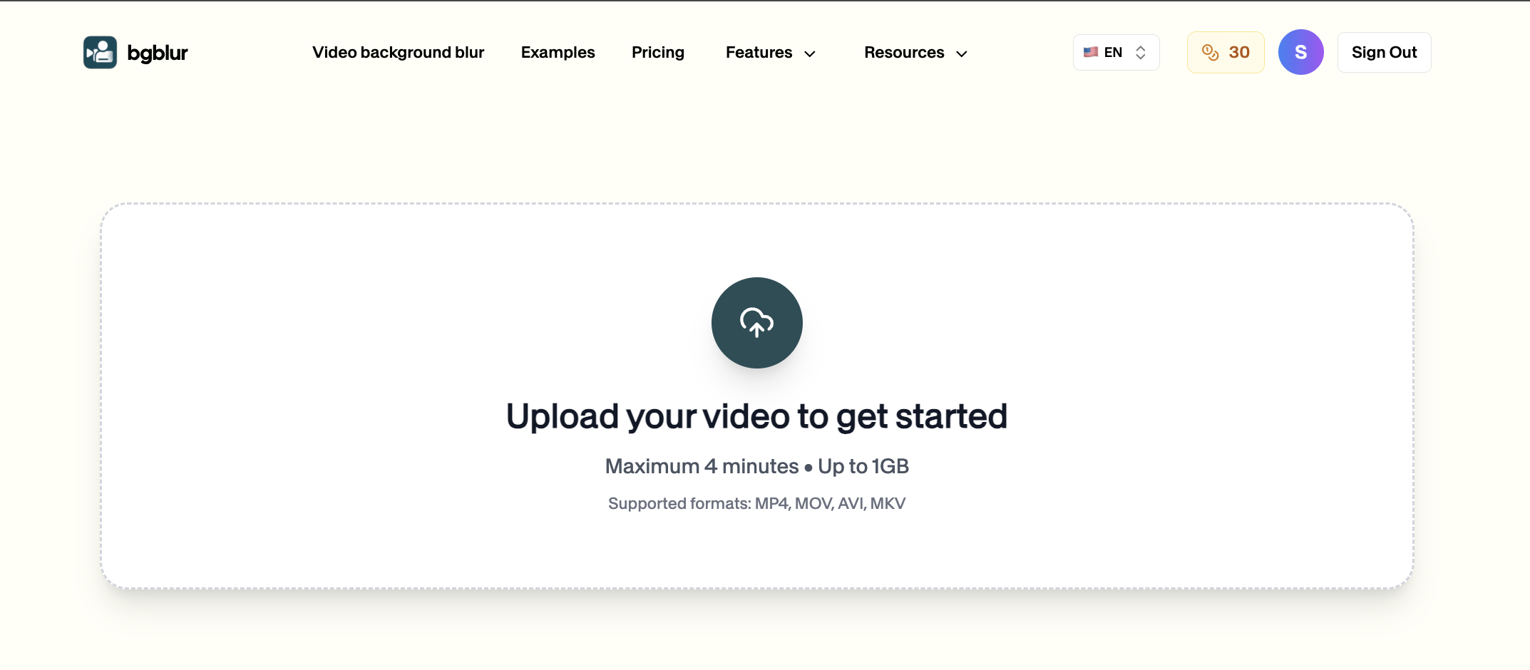 Upload Video to BgBlur