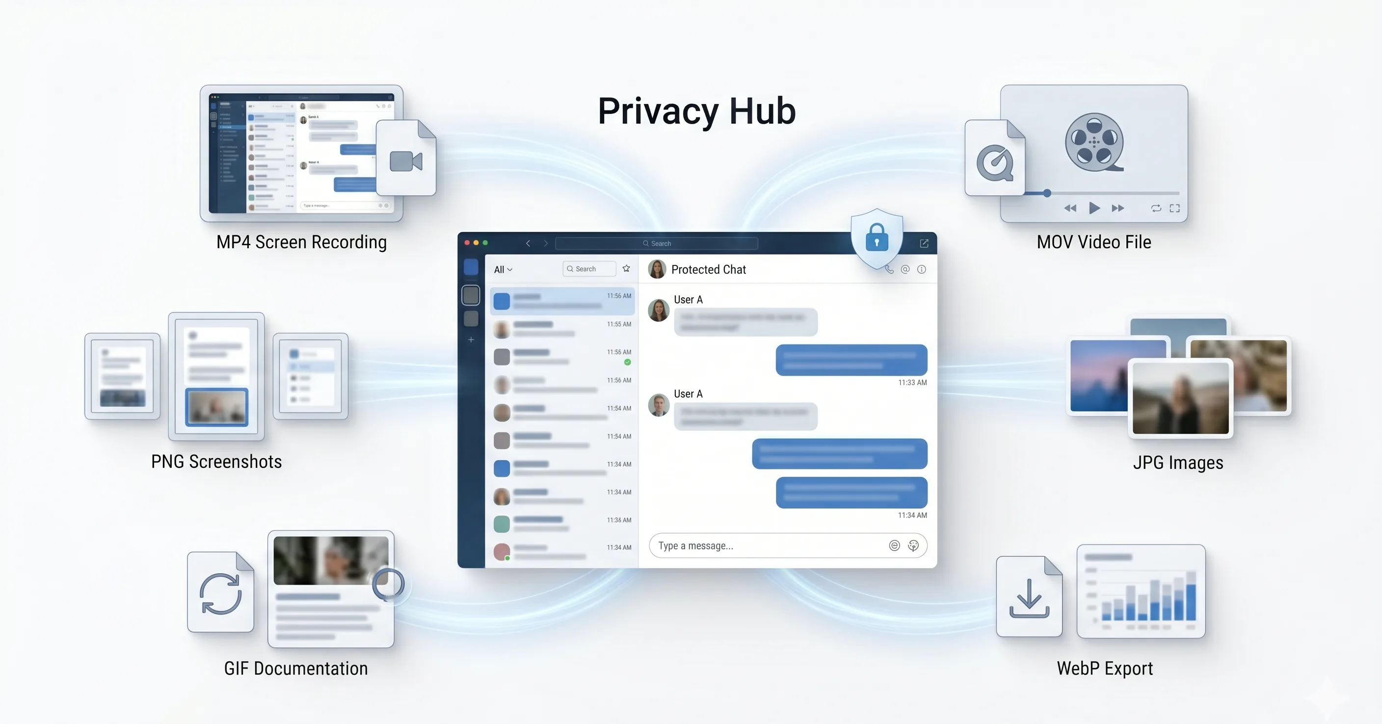 Chat blur supports MP4, MOV, PNG, JPG and WebP formats